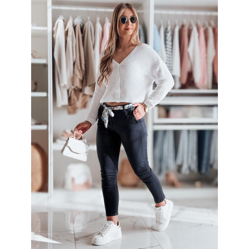 Női nadrág ROSSALI övvel, sötét kék