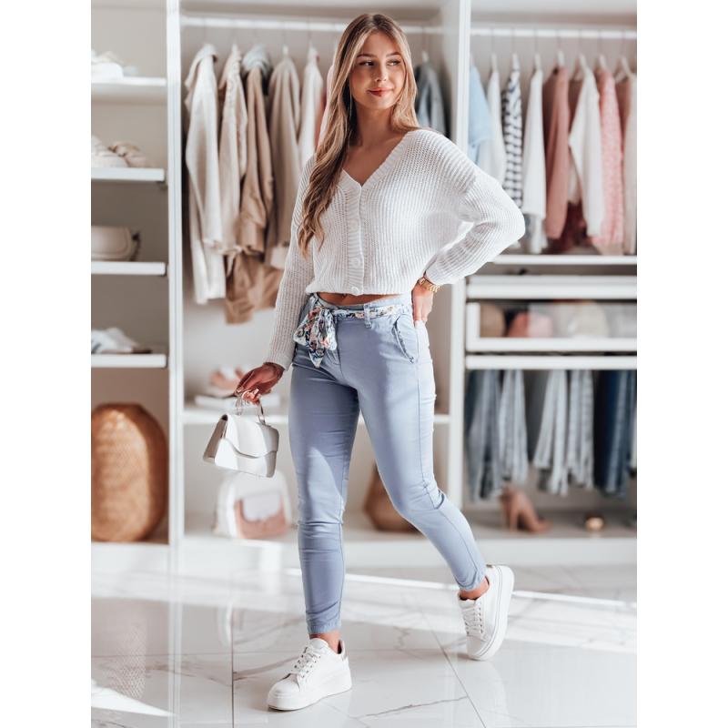 Női chino nadrág övvel ROSSALI világoskék