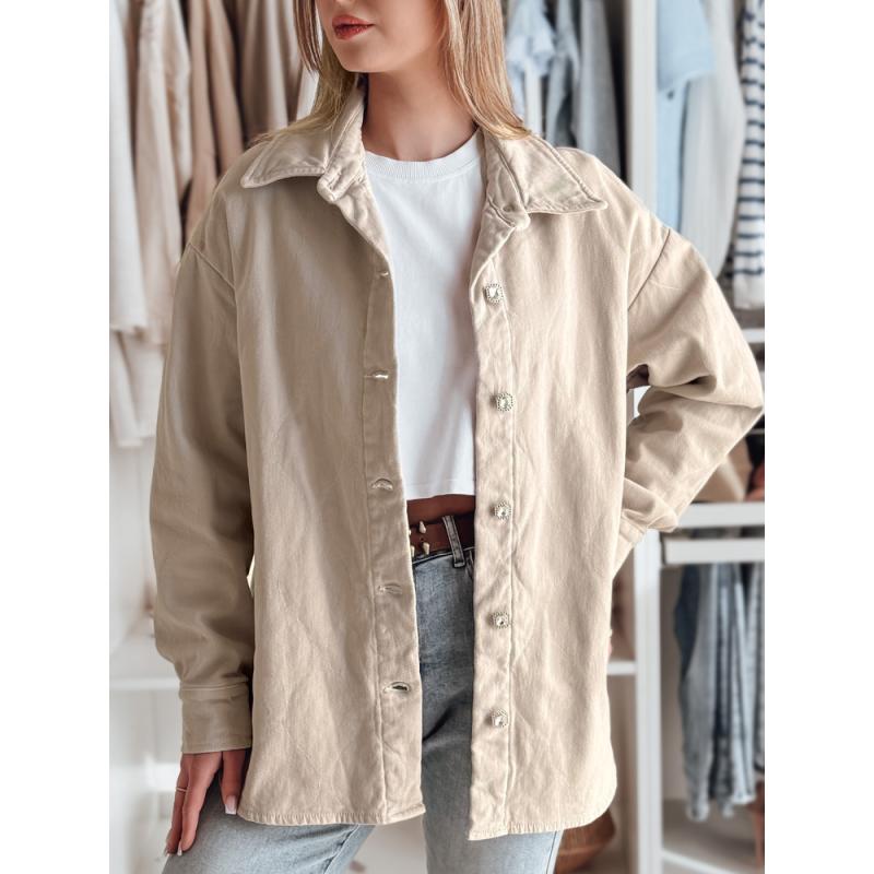 Női átmeneti oversize kabát KOSMOJACK, világos bézs