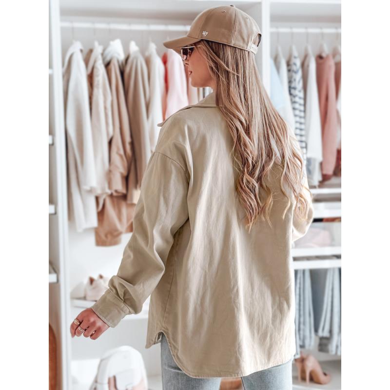 Női átmeneti oversize kabát KOSMOJACK, világos bézs