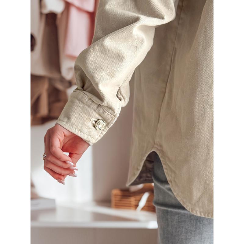 Női átmeneti oversize kabát KOSMOJACK, világos bézs