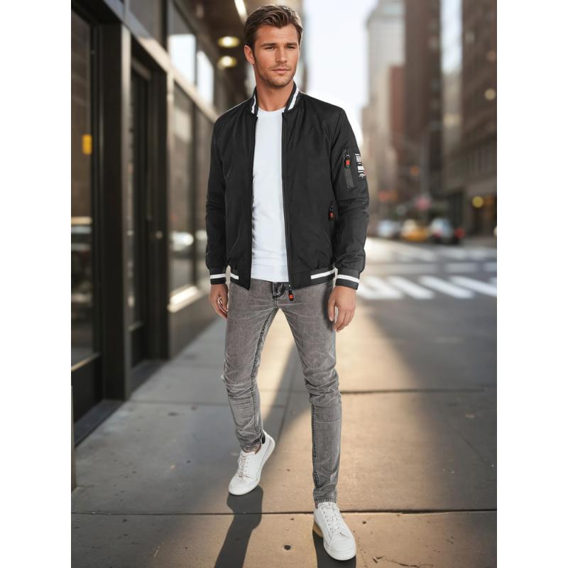 Pánská přechodová bunda bomber černá