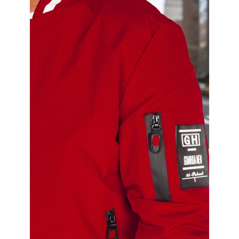 Pánská přechodová bunda bomber červená