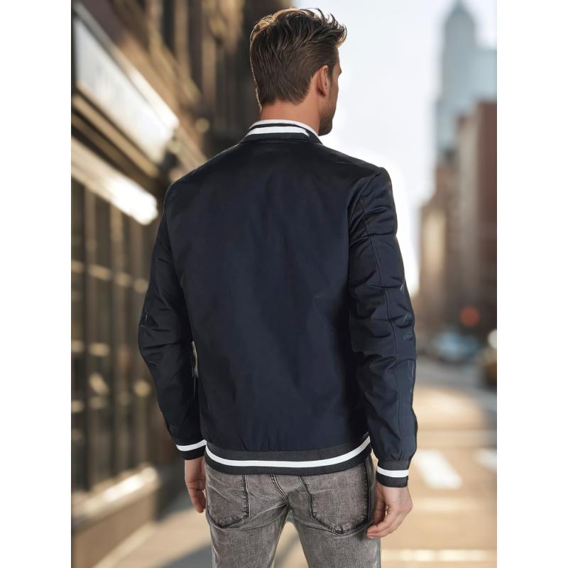 Pánská přechodová bunda bomber modrá