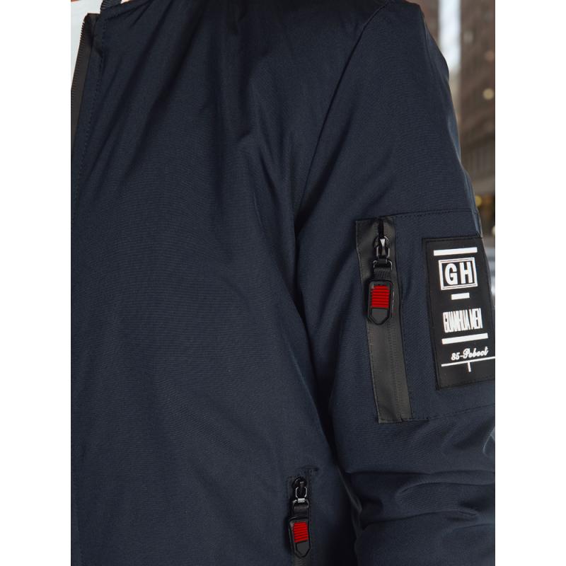 Pánská přechodová bunda bomber modrá