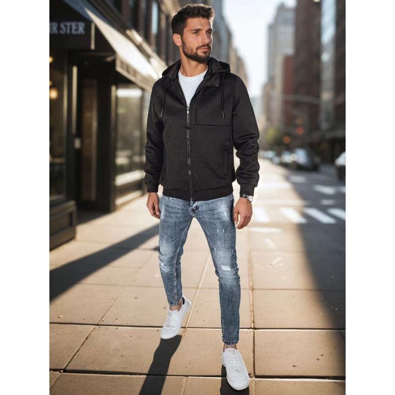 Pánská přechodová bunda s kapucí černá