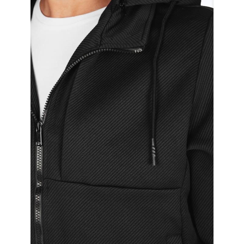 Pánská přechodová bunda s kapucí černá