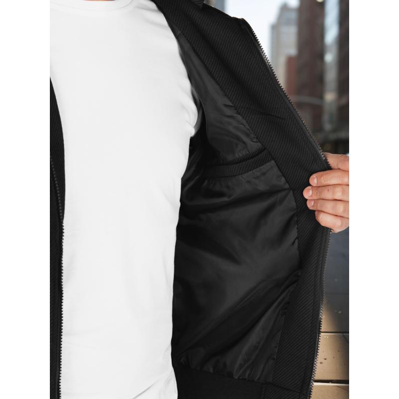 Pánská přechodová bunda s kapucí černá