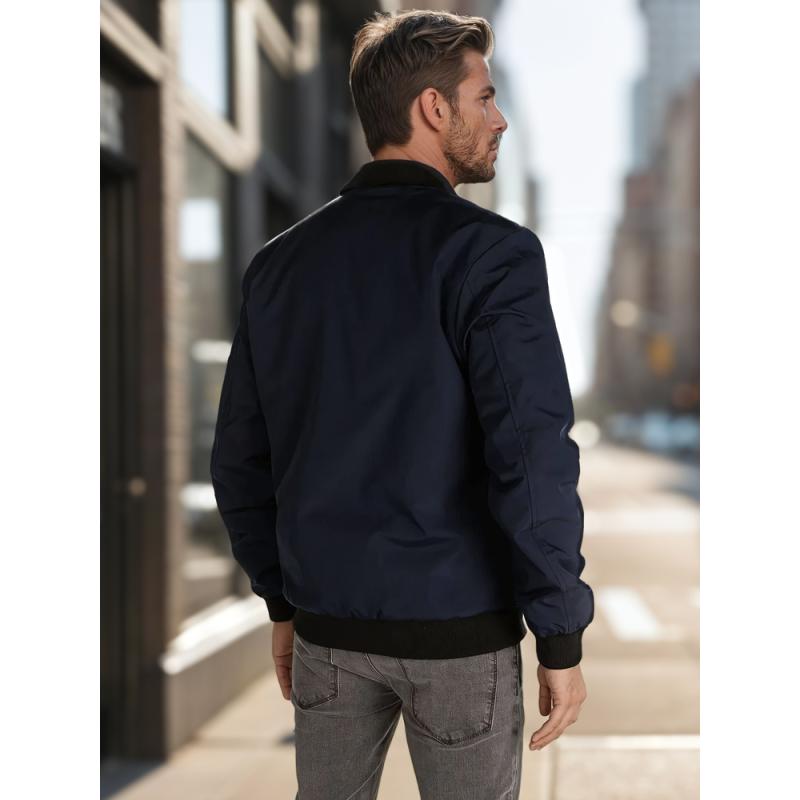 Pánská přechodová bunda bomberka modrá