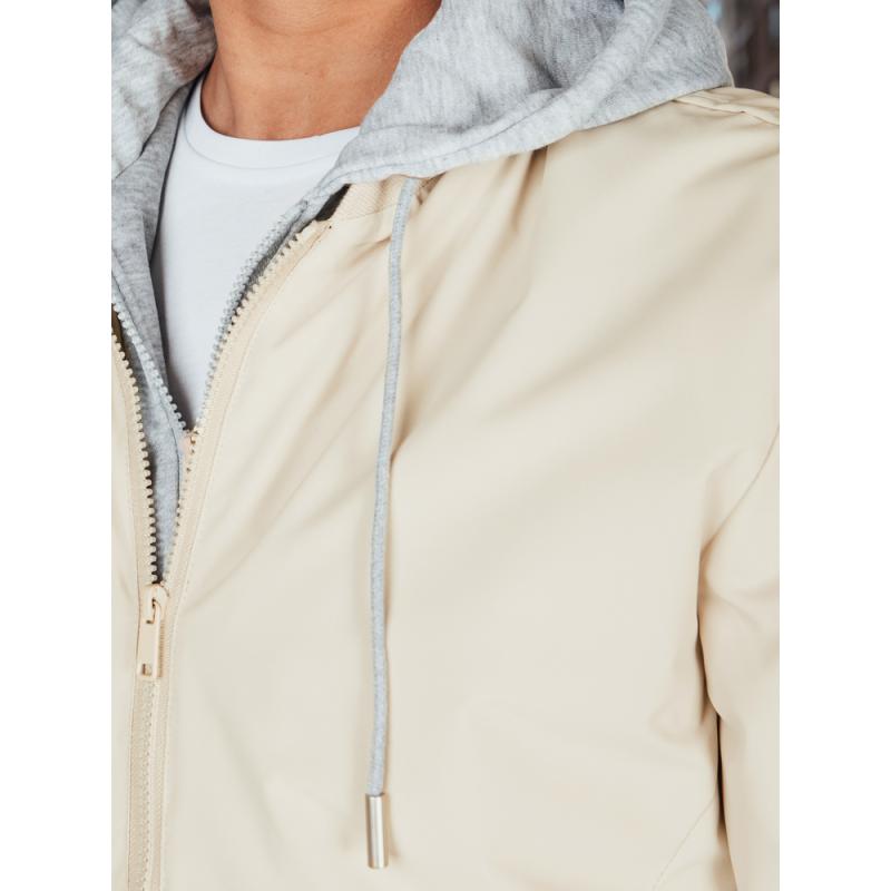 Pánská bunda bomberka s kapucí bílá