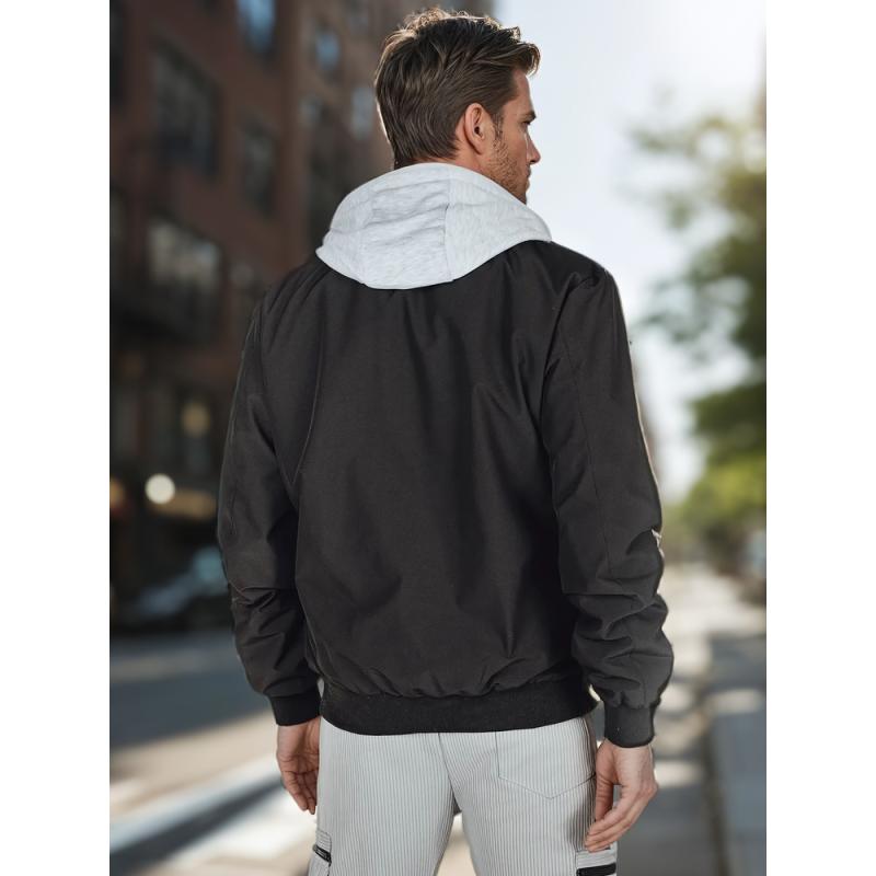 Pánská bunda bomberka s kapucí černá