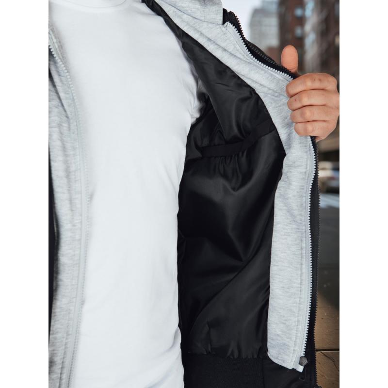 Pánská bunda bomberka s kapucí černá