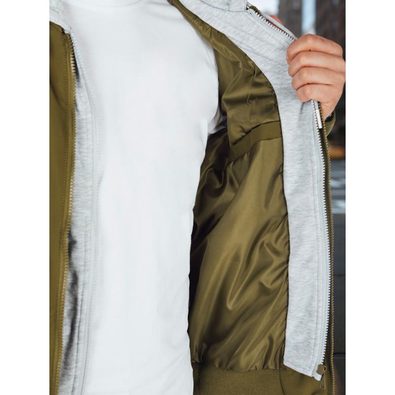 Pánská bunda bomberka s kapucí zelená