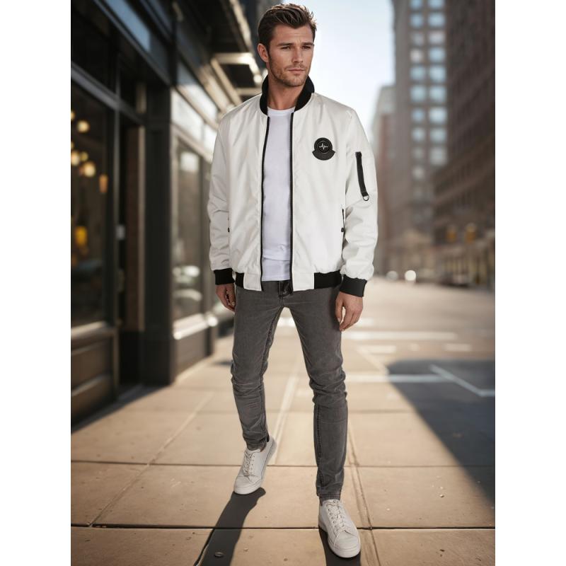 Pánská přechodová bunda bomberka béžová