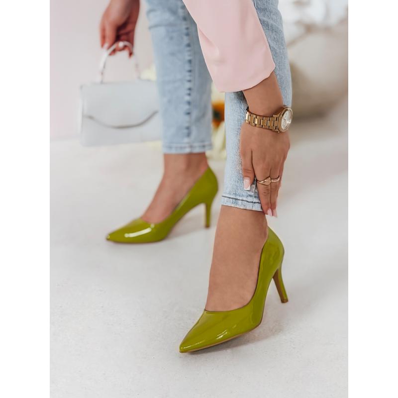 Dámské lodičky na podpatku CRANTIK zelené
