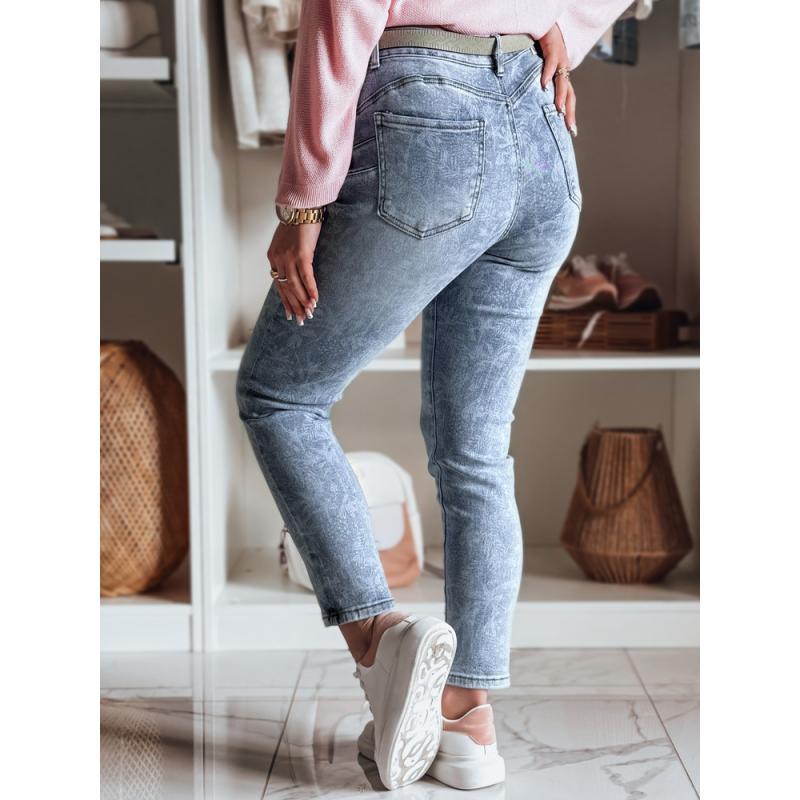 Dámské džínové kalhoty slim fit s páskem BOTANIDA modrá
