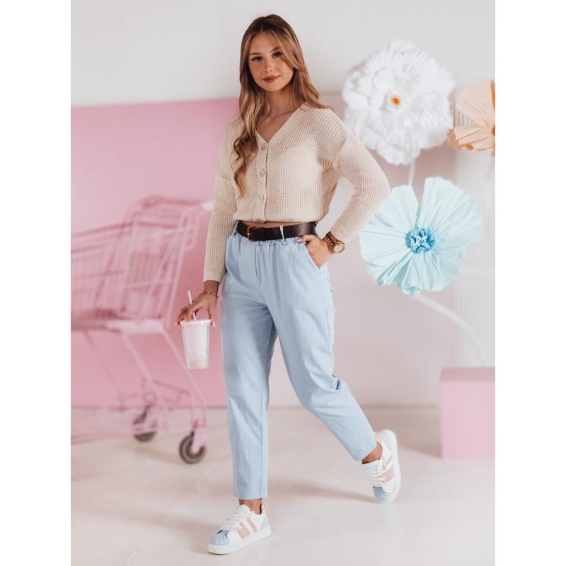 Dámské kalhoty casual s páskem SOFELIA modré