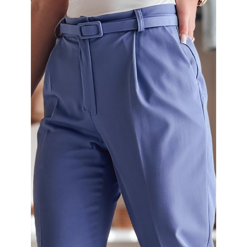 Elegantní dámské kalhoty plisované s páskem PLISSO modré