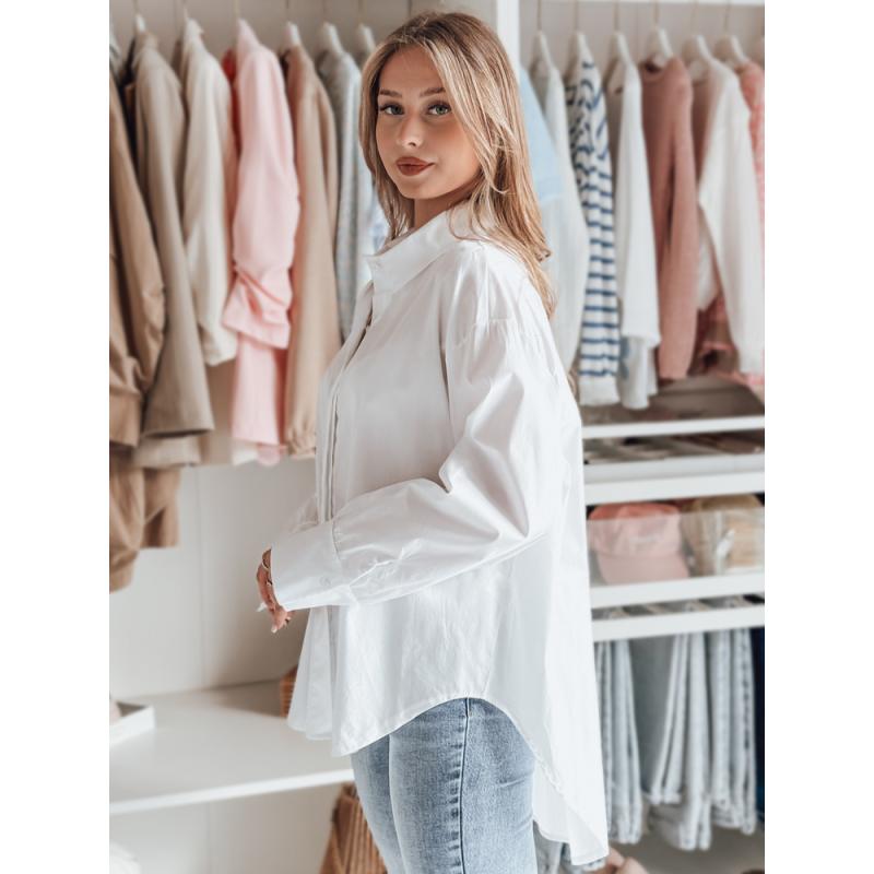 Dámské oversize tričko s prodlouženým zadním dílem BLUOSIZE bílé
