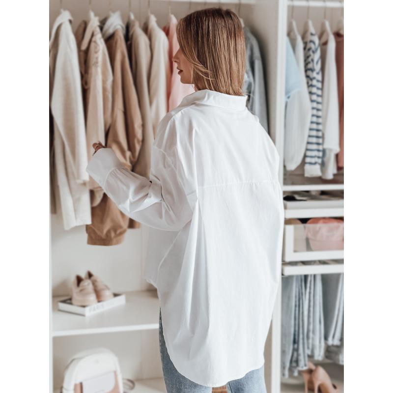 Dámské oversize tričko s prodlouženým zadním dílem BLUOSIZE bílé