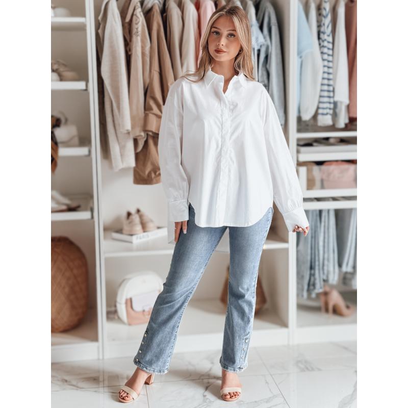 Dámské oversize tričko s prodlouženým zadním dílem BLUOSIZE bílé