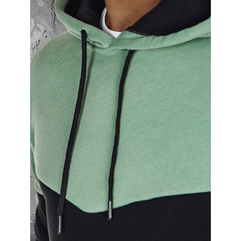 Pánska mikina basic s kapucňou mätová