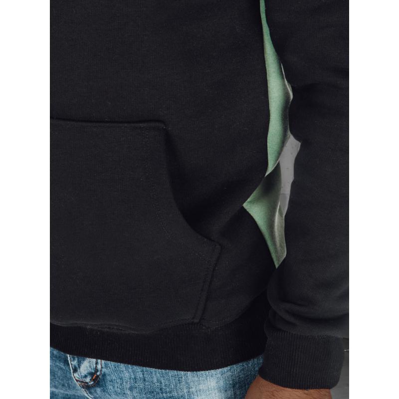 Pánska mikina basic s kapucňou mätová