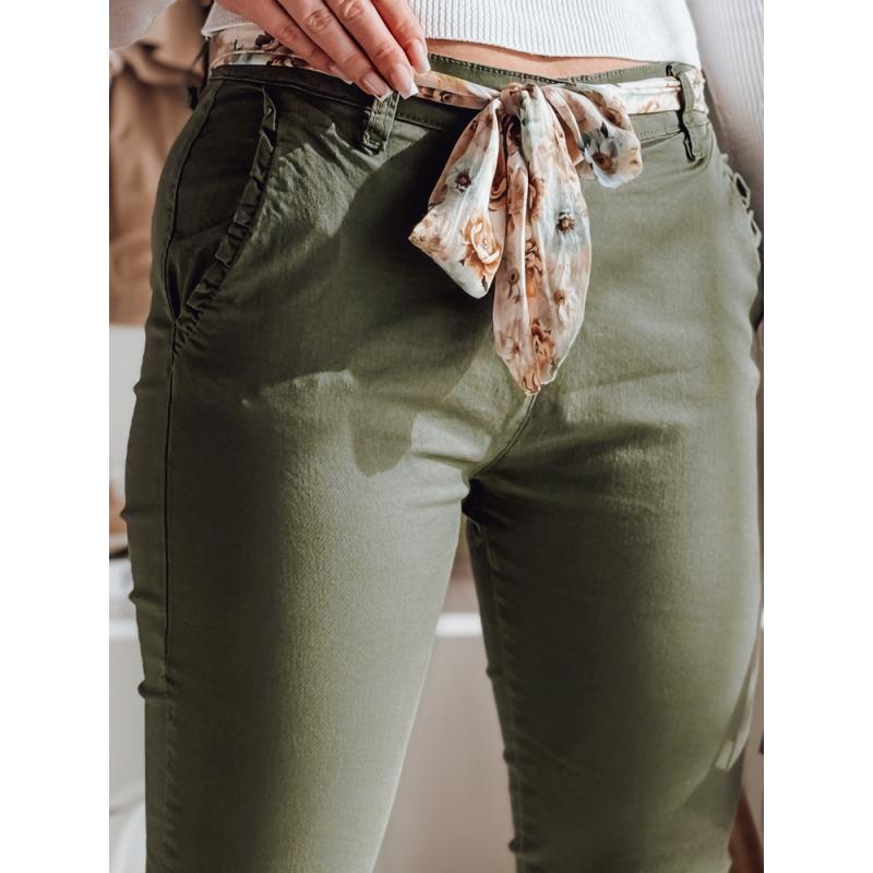 ROSSALI olíva chino nadrág övvel