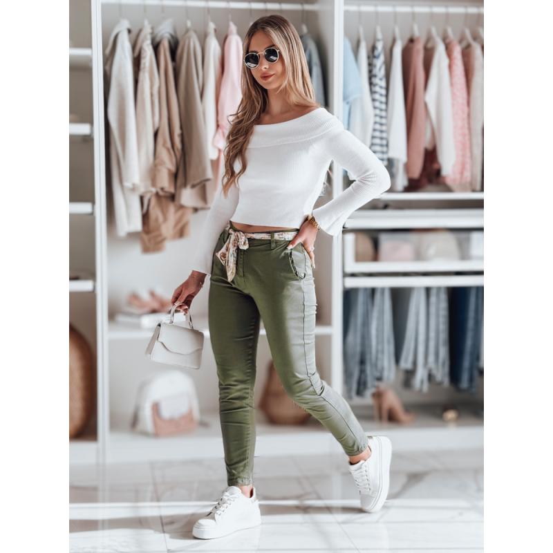 ROSSALI olíva chino nadrág övvel