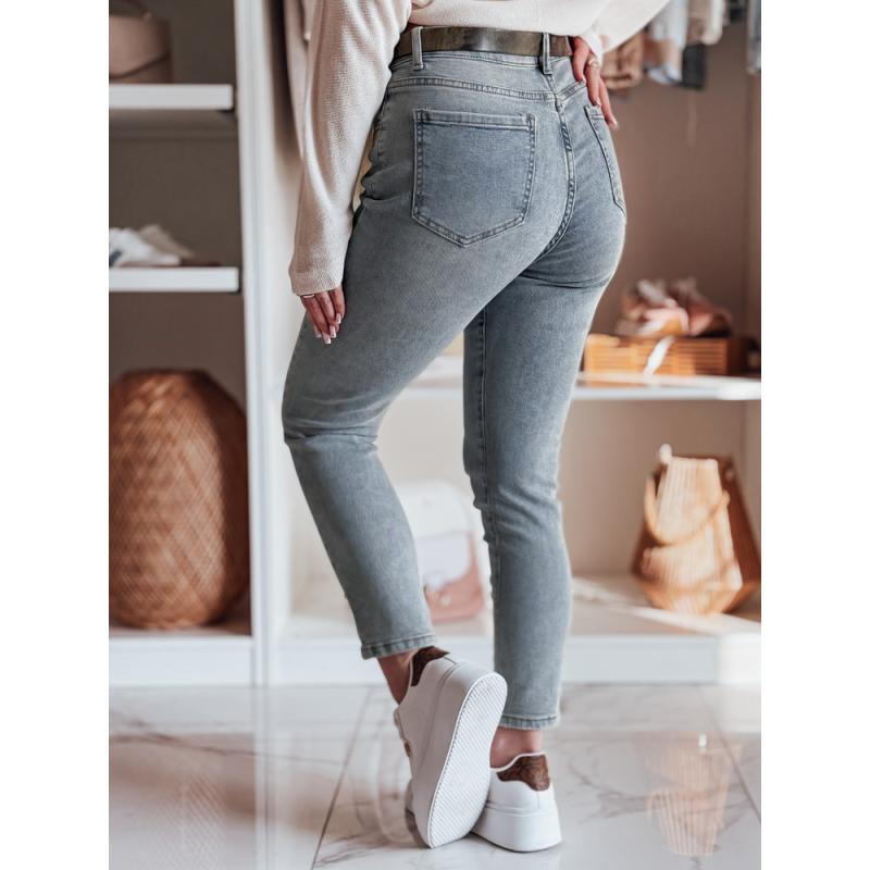 Dámské slim fit džínové kalhoty s páskem MIXFELL modrá barva