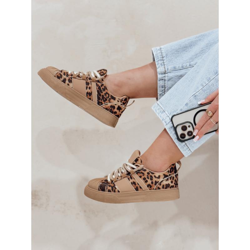 Női sportcipő SNEAKI leopárd mintás