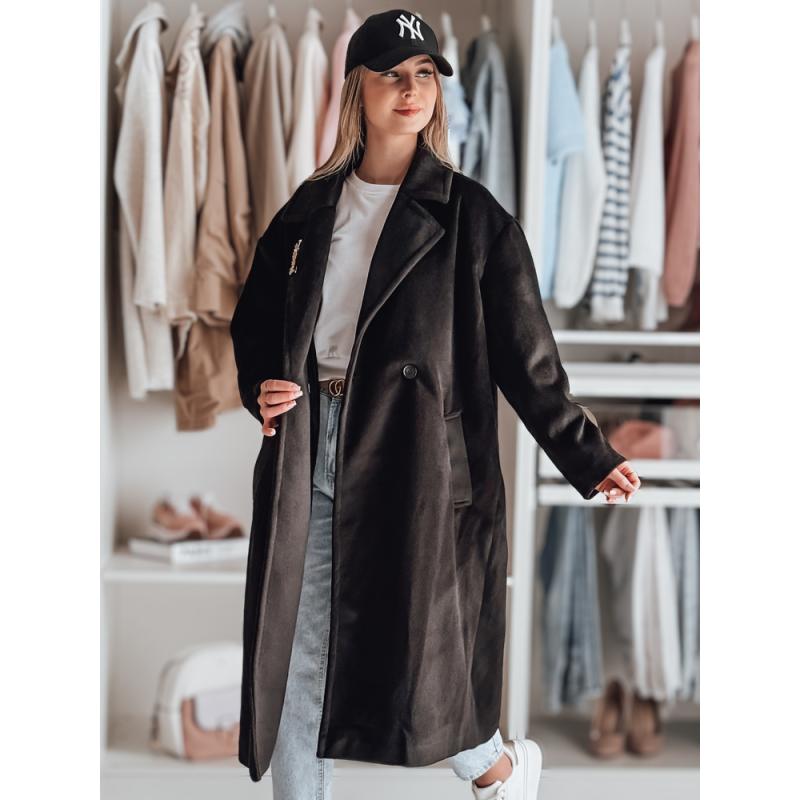 Női átmeneti kabát oversize LORINESS fekete