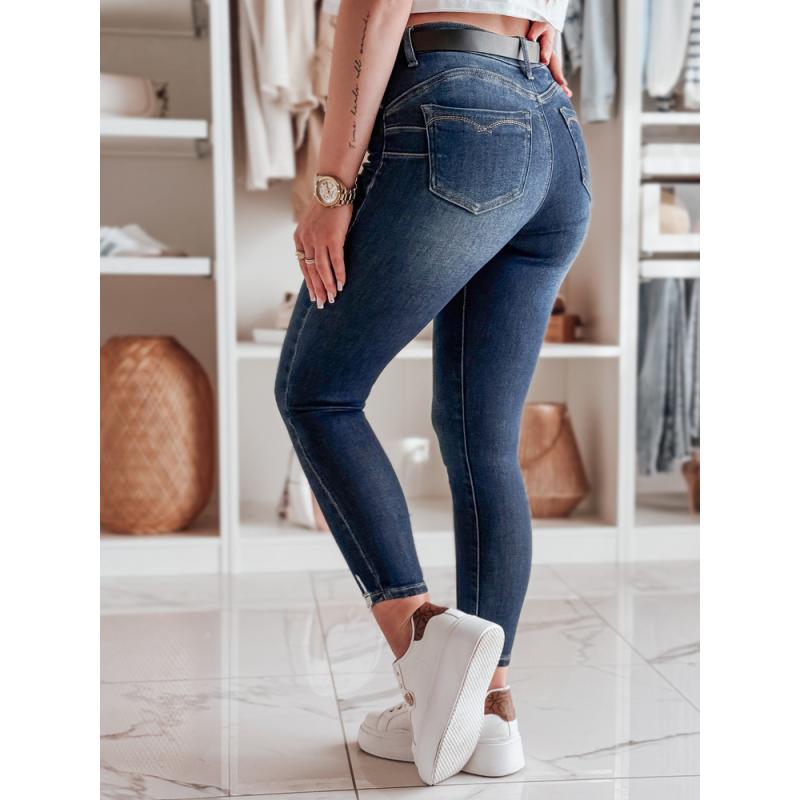 Dámské úzké džínové kalhoty s páskem SKINNYJUP modré