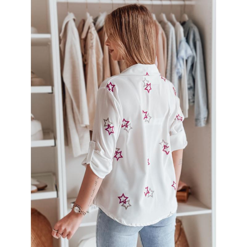 Dámská košile oversize s hvězdami ASTROWIA bílá