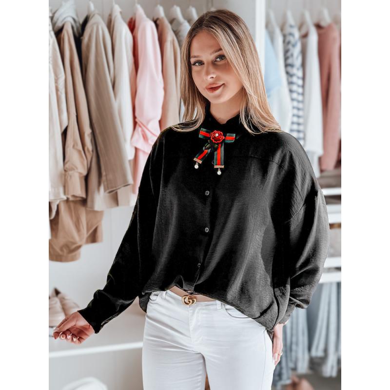 Dámská košile oversize s motýlkem LOSANDO černá
