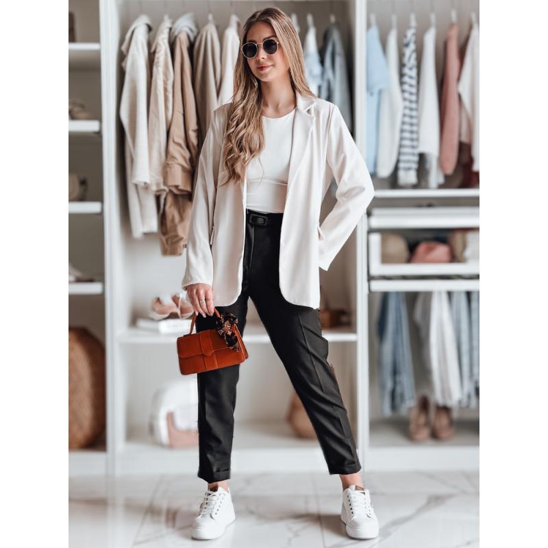 Elegantní dámské kalhoty s páskem PLISSO černé