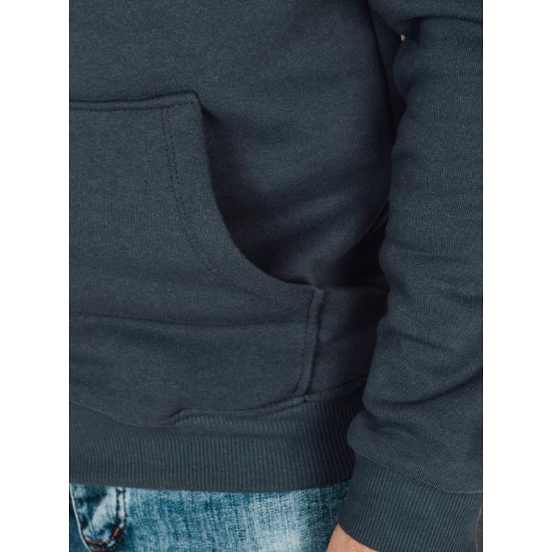 Férfi alap pulóver kapucnival, sötét szürke