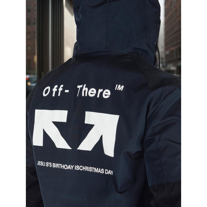 Pánská přechodová bunda s kapucí modrá