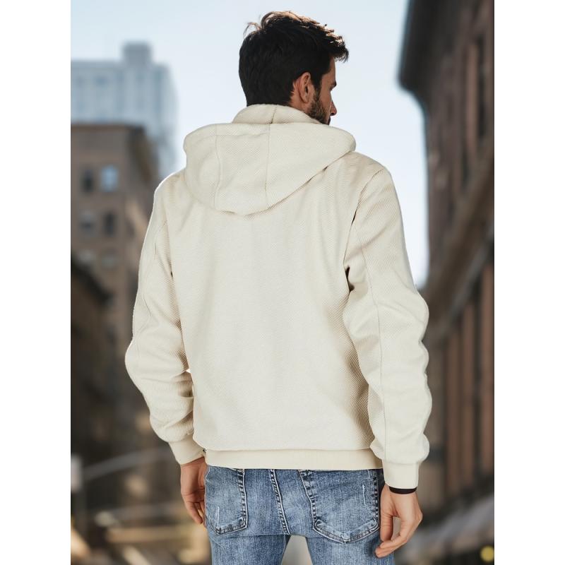 Pánská přechodová bunda s kapucí, béžová