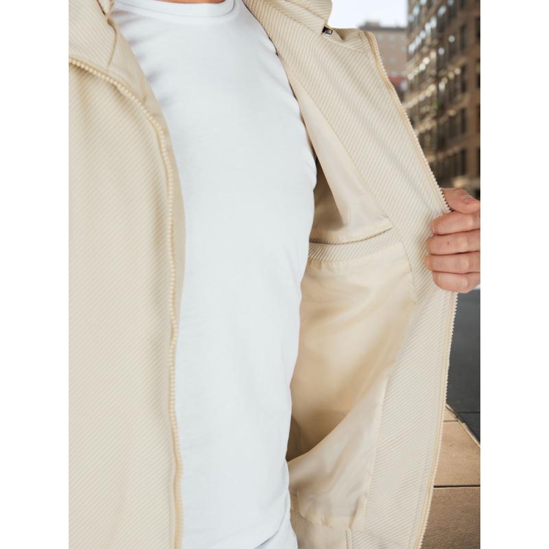 Pánská přechodová bunda s kapucí, béžová