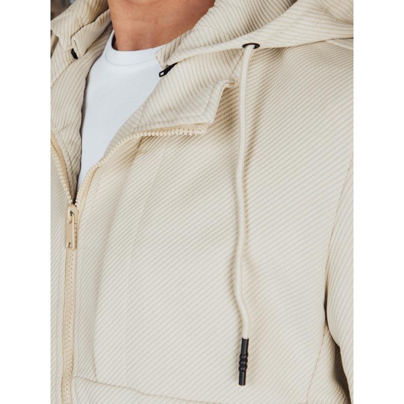 Pánská přechodová bunda s kapucí, béžová