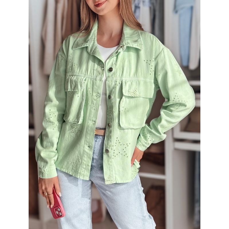 Női átmeneti kabát egy méretben csillagokkal STRASHINE menta