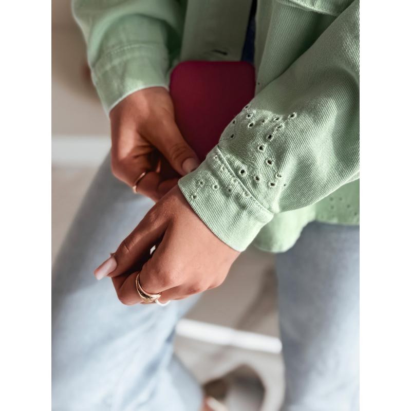 Női átmeneti kabát egy méretben csillagokkal STRASHINE menta