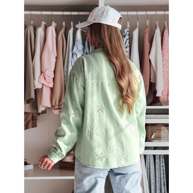 Női átmeneti kabát egy méretben csillagokkal STRASHINE menta