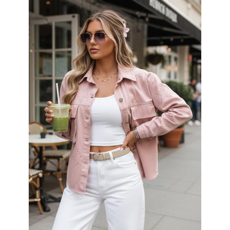 Dámská přechodová bunda one size s hvězdami STRASHINE borůvková