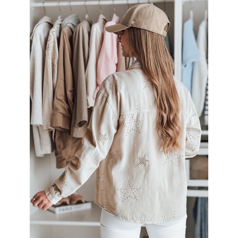 STRASHINE női átmeneti kabát csillagokkal, cappuccino, L méret