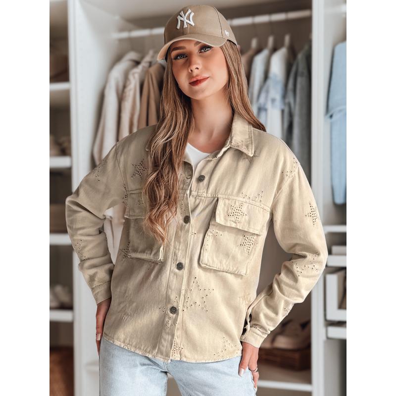 STRASHINE női átmeneti kabát csillagokkal, egy méret, barna