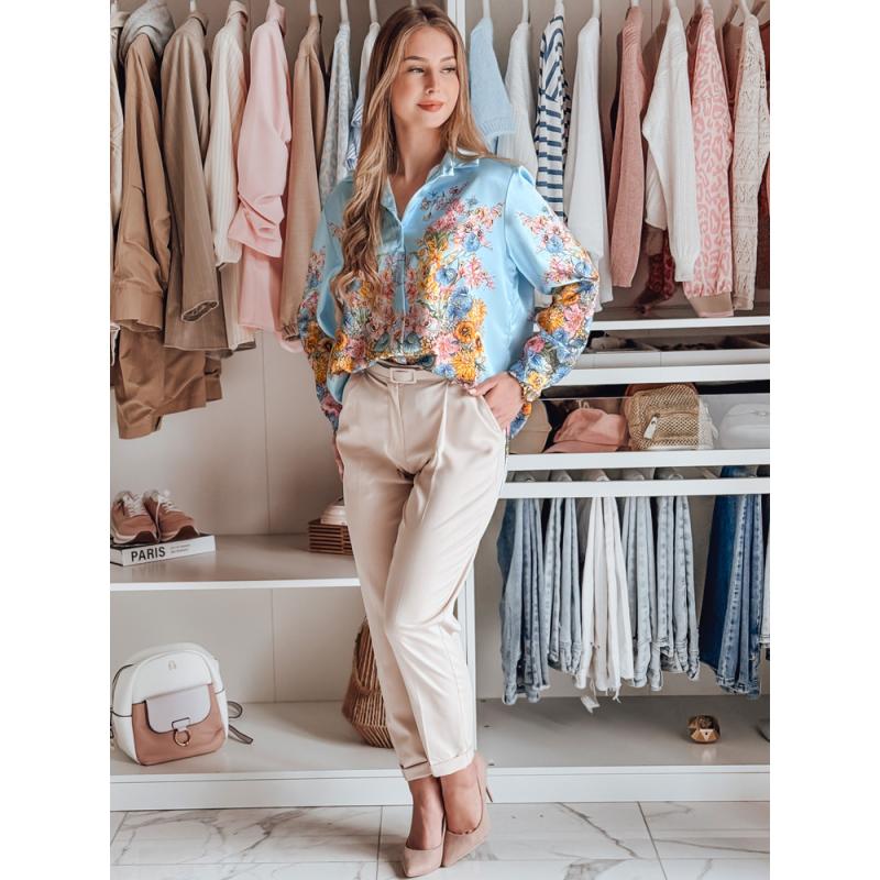 Női virágos oversize ing BLOSSIVA kék