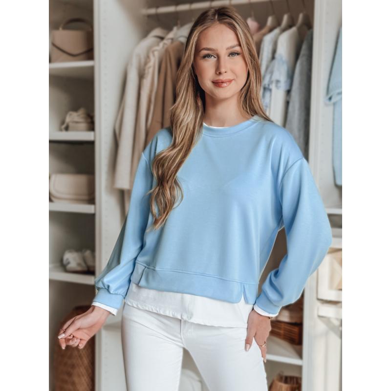 LUZZIO kék női túlméretezett blúz