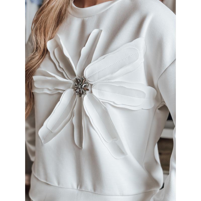 Női oversize blúz virággal PETITKA ekrü színben